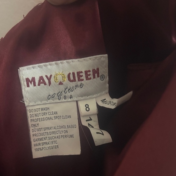 May Queen Burgundy V-Neck Mini Dress - Picture 4 of 4